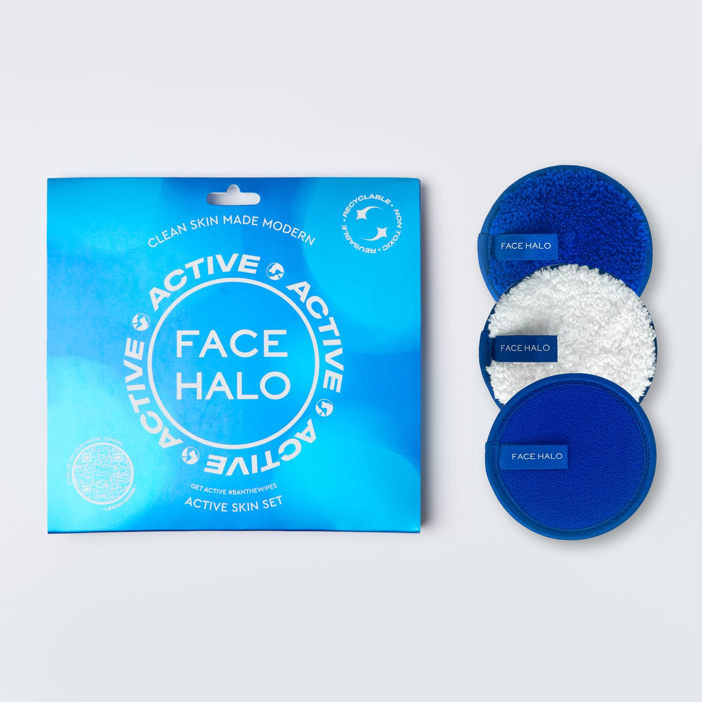 Face Halo Active Skin Set + Washbag